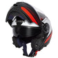Spada Orion Pixel Flip Front Helmet - Matt Black Red White - Browse our range of Helmet: Flip Up - getgearedshop 