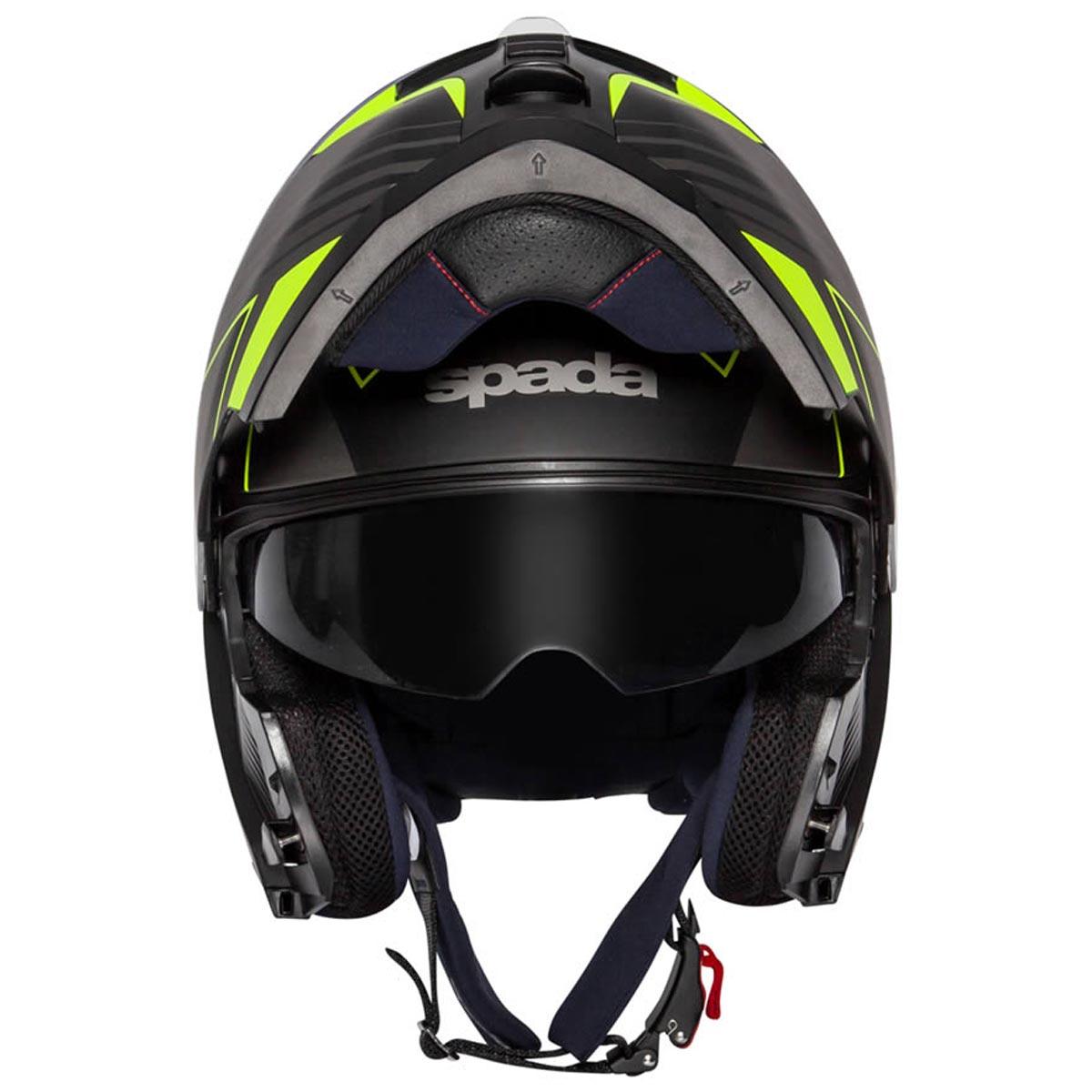 Spada Orion Whip Flip Front Helmet - Matt Black Yellow - Browse our range of Helmet: Flip Up - getgearedshop 